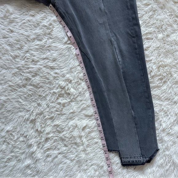 Frame Jeans Denim Nouveau Le Mix Straight Leg Crop Distressed Raw Hem Gray 32 - Picture 14 of 14